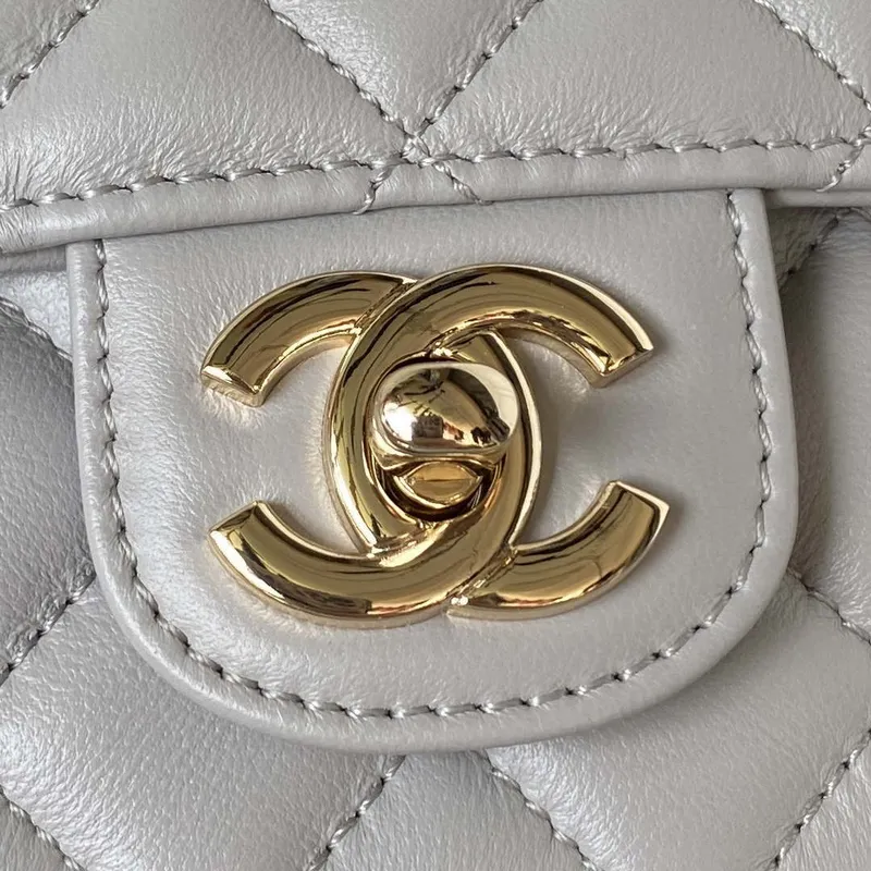 Chanel AS4141 Camellia Embossed With top Handle Bag Gray