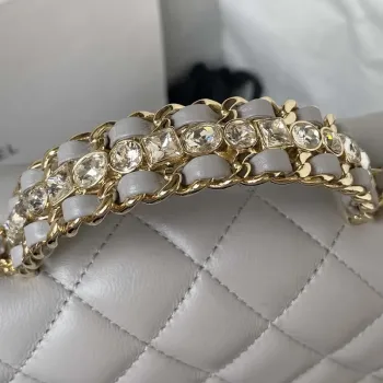 Chanel AS4141 Camellia Embossed With top Handle Bag Gray