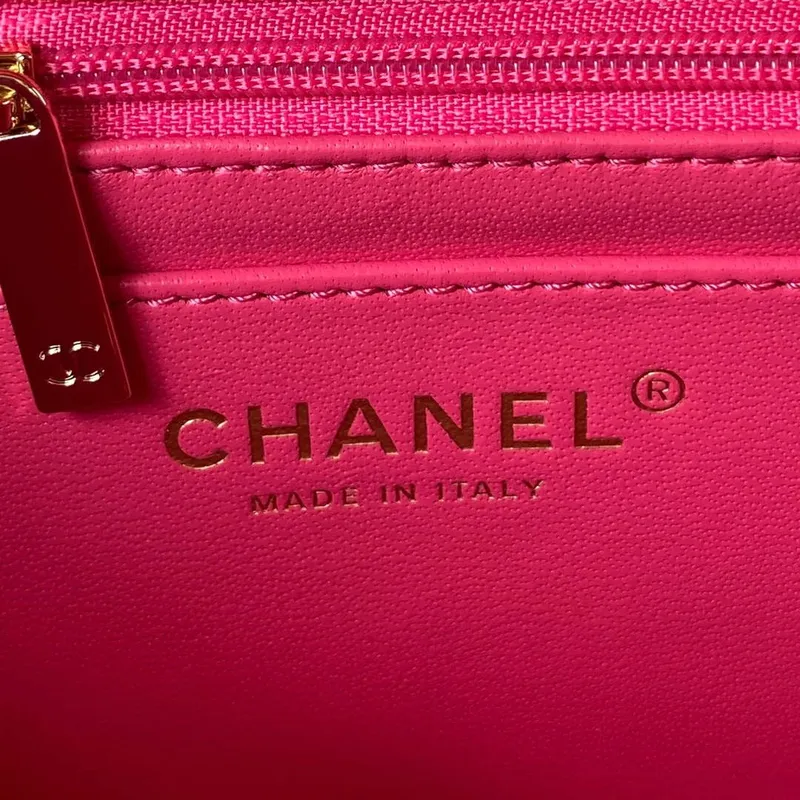 Chanel AS4141 Camellia Embossed With top Handle Bag Rose Red