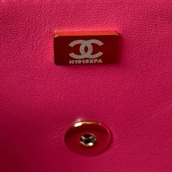 Chanel AS4141 Camellia Embossed With top Handle Bag Rose Red