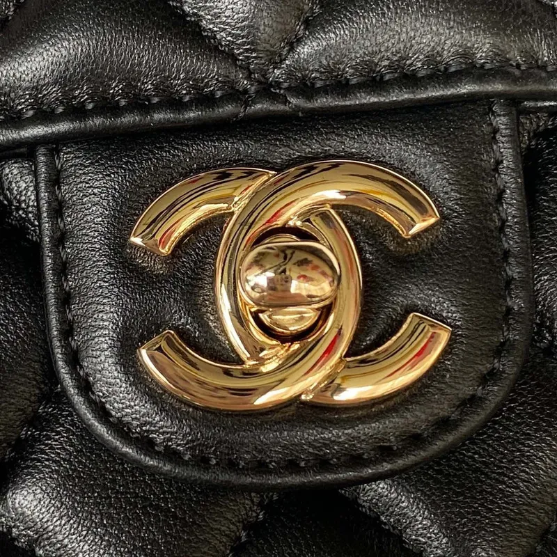 Chanel AS4141 Camellia Embossed With top Handle Bag Black