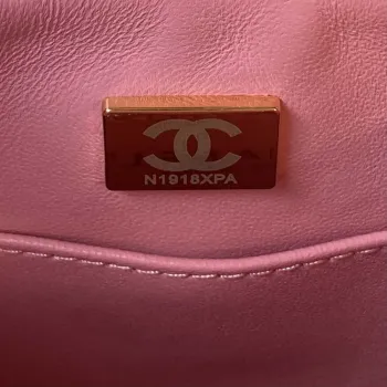 Chanel AS3970 Flap Bag with top handle Lambskin gold tone metal Pink