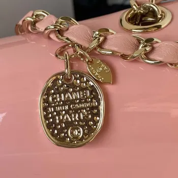 Chanel AS3356 Flap 23FW Patent leather Camellia Pink