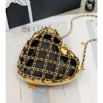 Chanel AS4027 Heart Minaudiere Lambskin Black