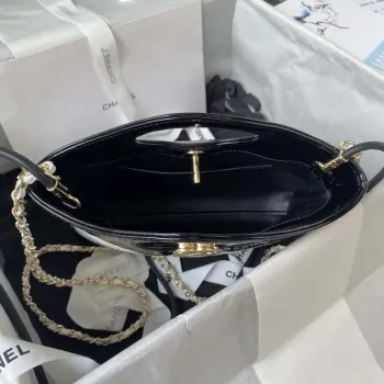 Chanel AS4133 mini Bi color Chain patent leather Bag White