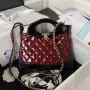 Chanel AS4133 mini Bi color Chain patent leather Bag Wine Red