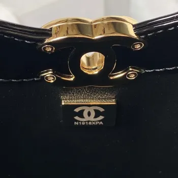 Chanel AS4133 mini Bi color Chain patent leather Bag Black