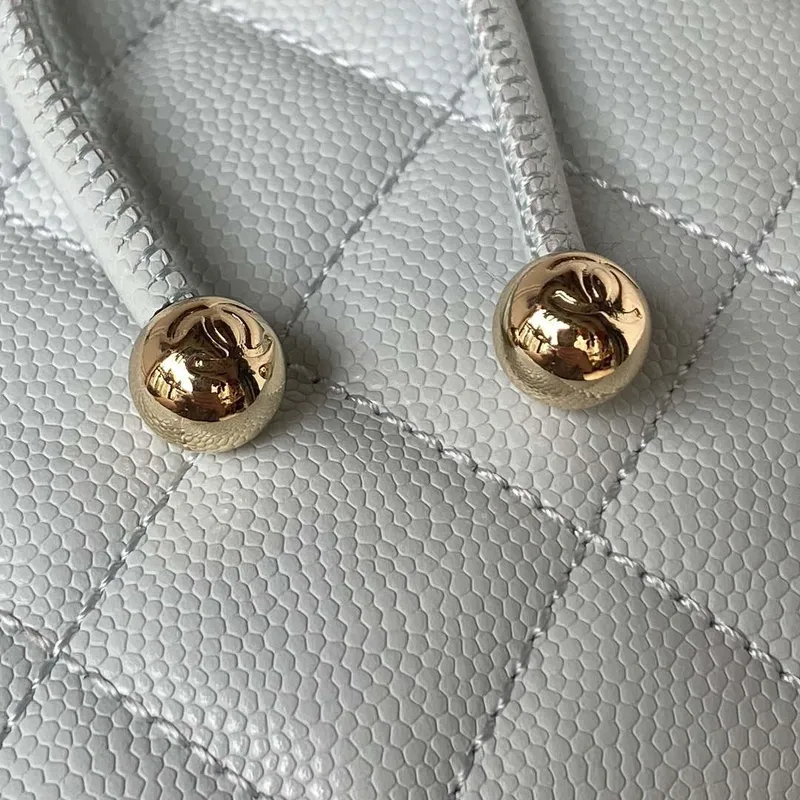 Chanel AS4059 Large Backpack Grained Shiny Calfskin & Gold Tone Metal Light Blue