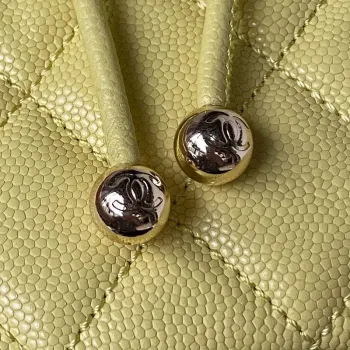 Chanel AS4058 Backpack Grained Shiny Calfskin & Gold Tone Metal Yellow