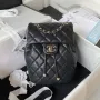 Chanel AS4058 Backpack Grained Shiny Calfskin & Gold Tone Metal Black