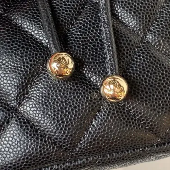 Chanel AS4058 Backpack Grained Shiny Calfskin & Gold Tone Metal Black