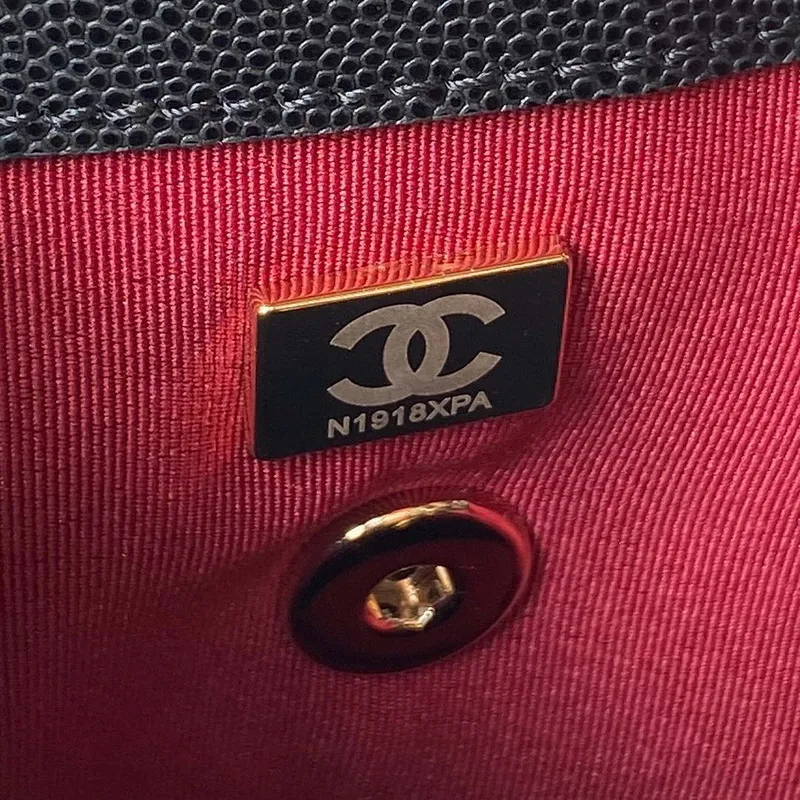 Chanel AS4058 Backpack Grained Shiny Calfskin & Gold Tone Metal Black