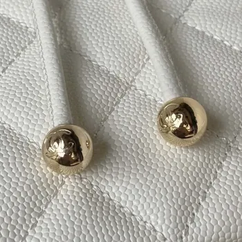 Chanel AS4059 Large Backpack Grained Shiny Calfskin & Gold Tone Metal White