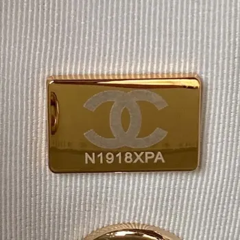 Chanel AS4059 Large Backpack Grained Shiny Calfskin & Gold Tone Metal White