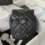 Chanel AS4059 Large Backpack Grained Shiny Calfskin & Gold Tone Metal Black