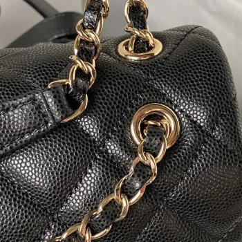 Chanel AS4059 Large Backpack Grained Shiny Calfskin & Gold Tone Metal Black