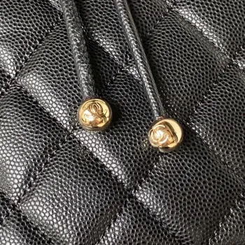 Chanel AS4059 Large Backpack Grained Shiny Calfskin & Gold Tone Metal Black