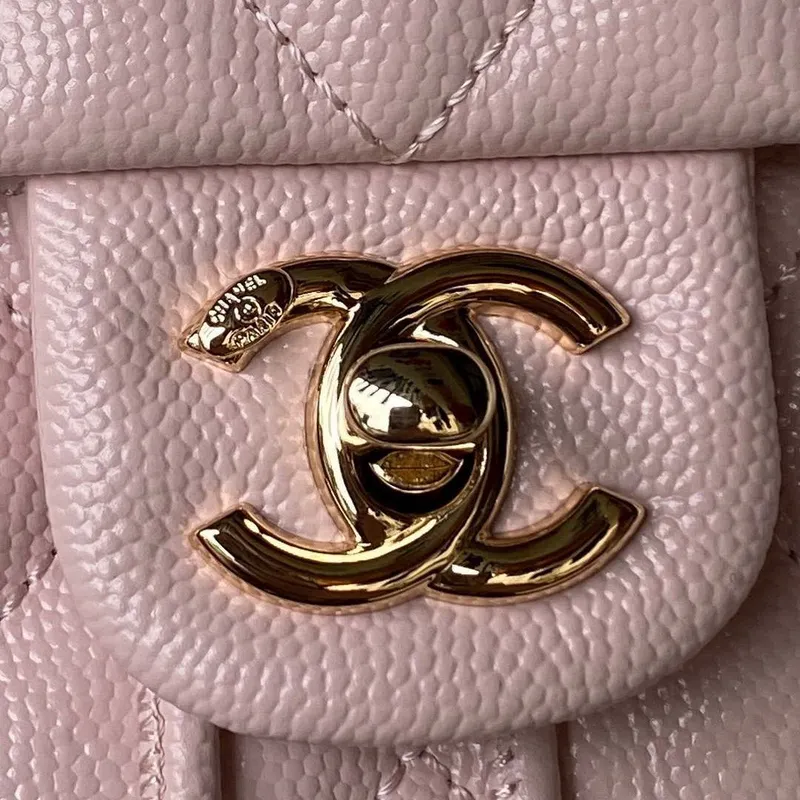 Chanel AS4059 Large Backpack Grained Shiny Calfskin & Gold Tone Metal Pink