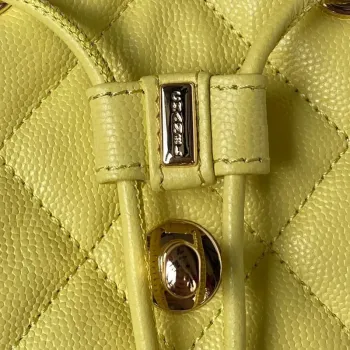 Chanel AS4059 Large Backpack Grained Shiny Calfskin & Gold Tone Metal Yellow