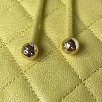 Chanel AS4059 Large Backpack Grained Shiny Calfskin & Gold Tone Metal Yellow