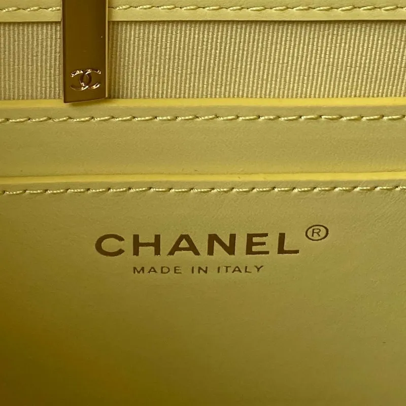 Chanel AS4059 Large Backpack Grained Shiny Calfskin & Gold Tone Metal Yellow