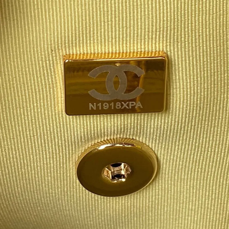 Chanel AS4059 Large Backpack Grained Shiny Calfskin & Gold Tone Metal Yellow