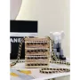 Chanel 22K Evening Bag With Pearls Black and Gold