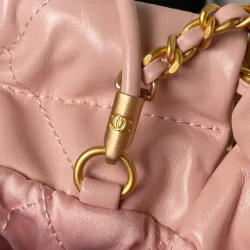 Chanel AS3980 22 Mini Handbag Shiny Calfskin & Gold Tone Metal Pink