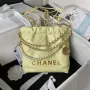 Chanel AS3980 22 Mini Handbag Shiny Calfskin & Gold Tone Metal Yellow