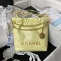 Chanel 22 Mini Handbag AS3980 Shiny Calfskin & Gold Tone Metal Yellow