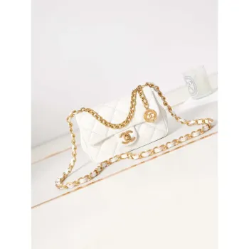 Chanel AS4012 Small Flap Lambskin Bag White