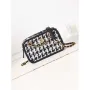 Chanel AS3768 Small Camera Case Lambskin Viscose Weaving White & Black