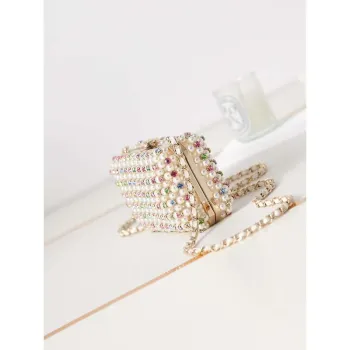 Chanel AS3771 evening Bag Imitation Pearls & Gold Tone Metal Transparent & Multicolour