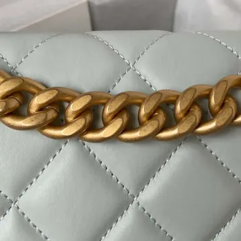 Chanel AS3932 Flap Classic Bag CF Lambskin Light Blue Gold