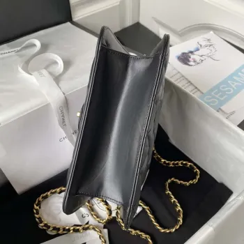 Chanel AS3932 Flap Classic Bag CF Lambskin Black Gold