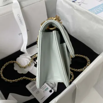 Chanel AS4051 Small Flap Classic Bag CF Lambskin Light Blue Gold