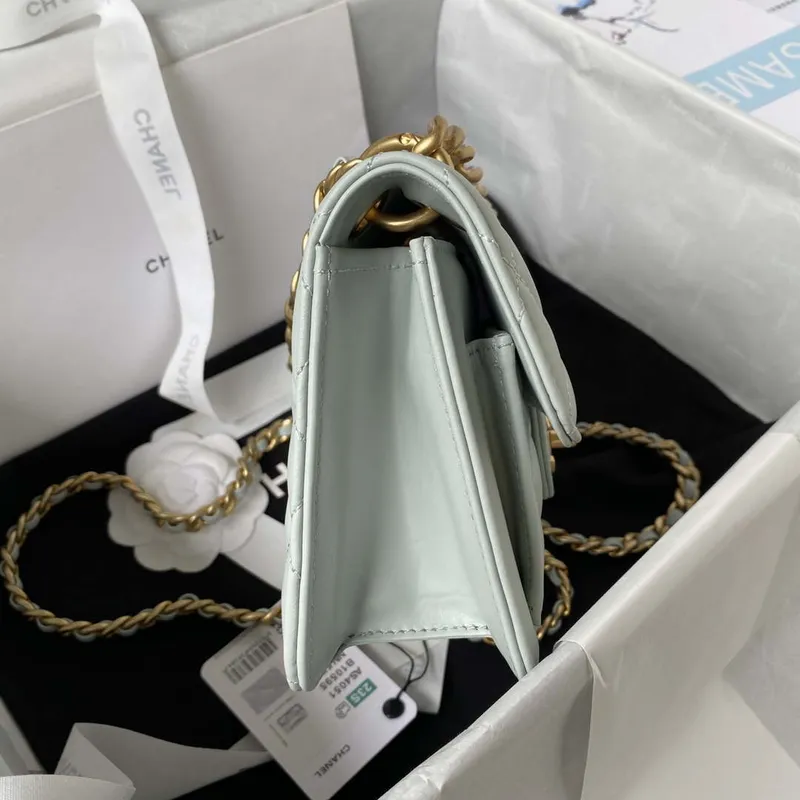 Chanel AS4051 Small Flap Classic Bag CF Lambskin Light Blue Gold