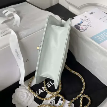 Chanel AS4051 Small Flap Classic Bag CF Lambskin Light Blue Gold