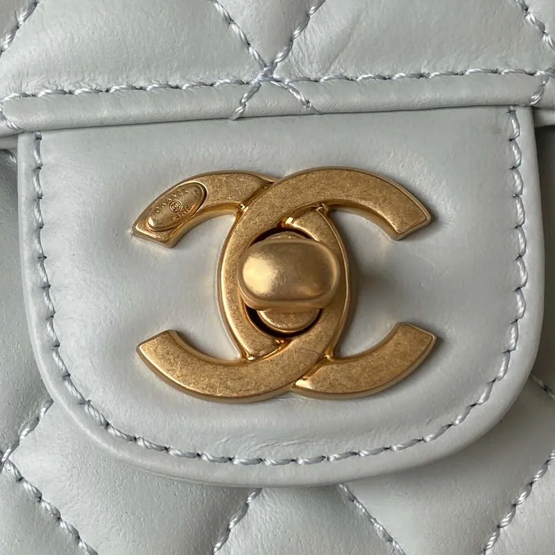 Chanel AS4051 Small Flap Classic Bag CF Lambskin Light Blue Gold