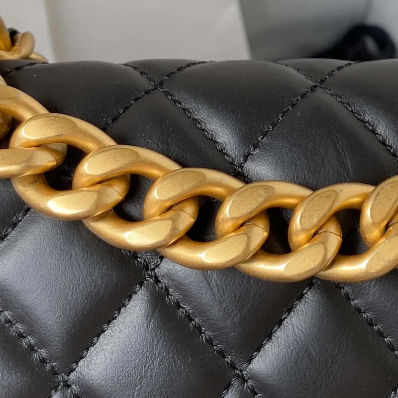 Chanel AS4051 Small Flap Classic Bag CF Lambskin Black Gold