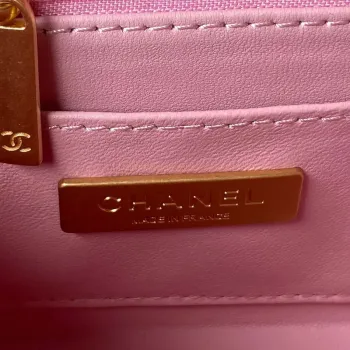 Chanel AS3973 Small Vanity Case Tweed Lambskin & Gold Metal Pink & Ecru