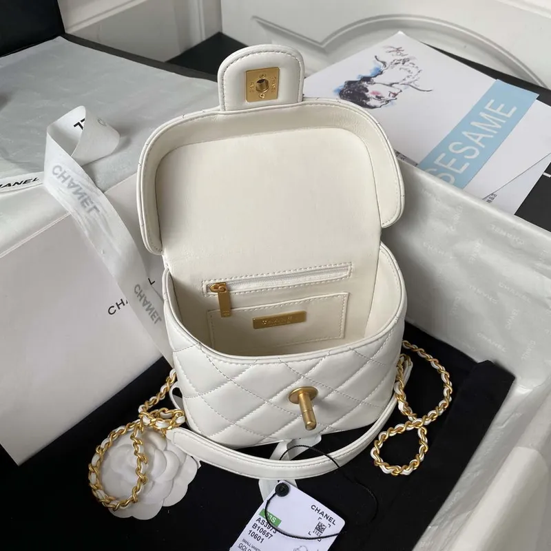 Chanel AS3973 Small Vanity Case Lambskin bag White