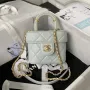 Chanel AS3973 Small Vanity Case Lambskin bag with top handle Light Blue