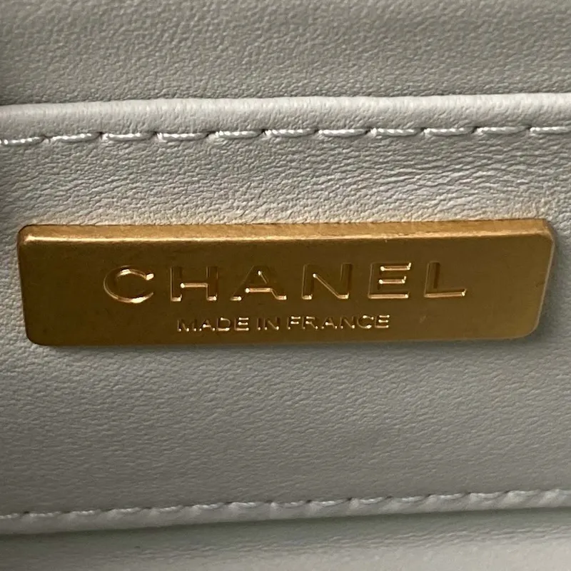 Chanel AS3973 Small Vanity Case Lambskin bag with top handle Light Blue