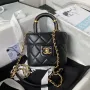 Chanel AS3973 Small Vanity Case Lambskin bag with top handle Black Gold
