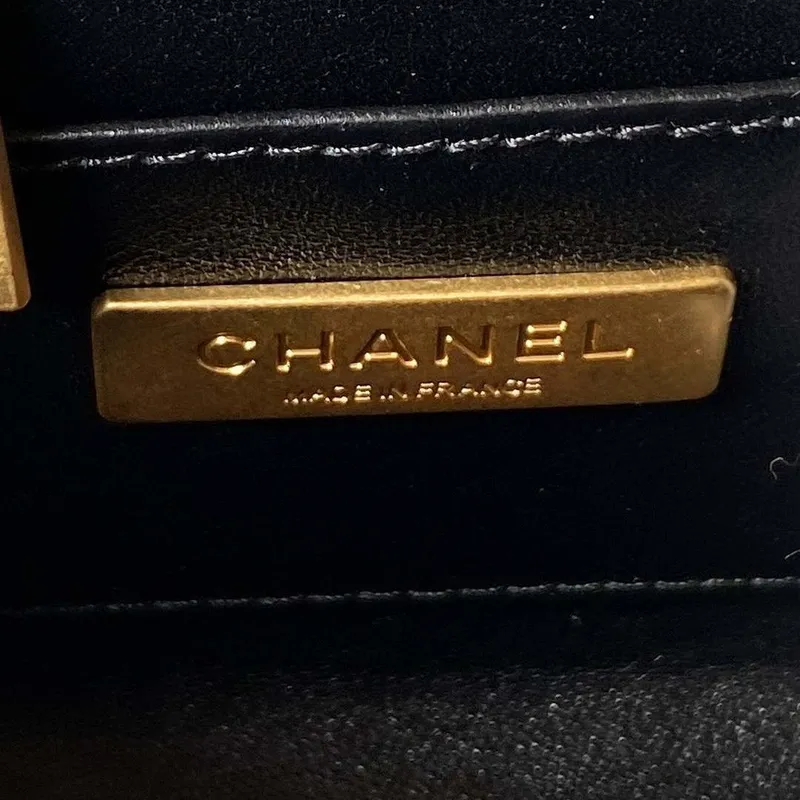 Chanel AS3973 Small Vanity Case Lambskin bag with top handle Black Gold