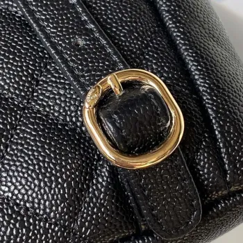 Chanel AS3860 Backpack Grained Shiny Calfskin & Gold Tone Metal Black