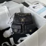 Chanel AS3787 Small Backpack Grained Shiny Calfskin & Gold Tone Metal Black
