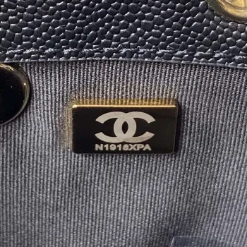 Chanel AS3787 Small Backpack Grained Shiny Calfskin & Gold Tone Metal Black