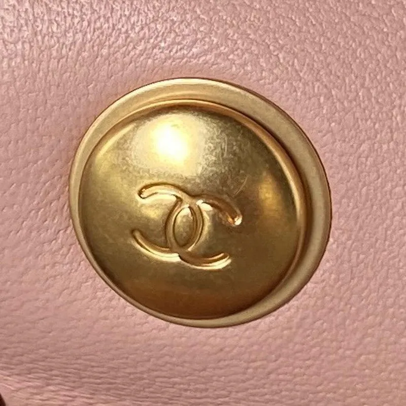 Chanel AS4041 Flap Classic Bag CF Camellia Lambskin Pink Gold